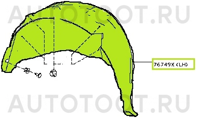 Подкрылок задний левый -STDT66064L2 Sat для NISSAN QASHQAI