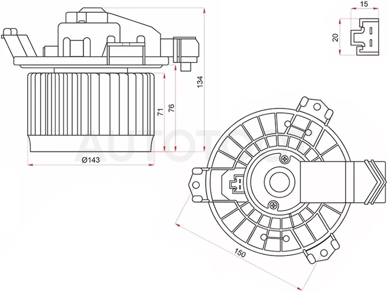Мотор отопителя салона (Правый руль) Toyota Ractis 05-16 / Vitz 05-20 - Артикул ST8710352120 - Производитель Sat - Фото, Отзывы, Цены