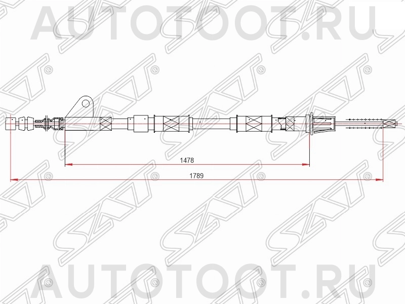 Трос ручного тормоза правый (под барабанные тормоза) -2998734SX Stellox для TOYOTA AVENSIS