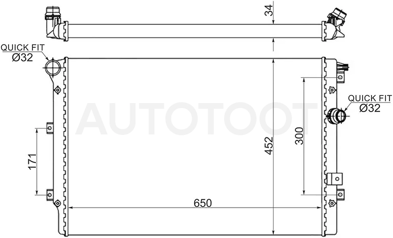 Радиатор Volkswagen Tiguan 06-17 / SEAT Alhambra 10-20 / Volkswagen Sharan 10-15 - Артикул VW0006 - Производитель Sat - Фото, Отзывы, Цены