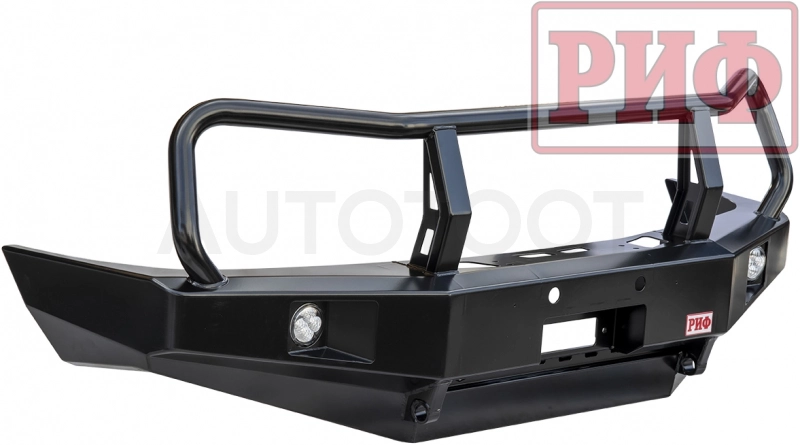 Toyota Land Cruiser 100 2002+ Бампер РИФ силовой передний с доп. фарами и защитной дугой