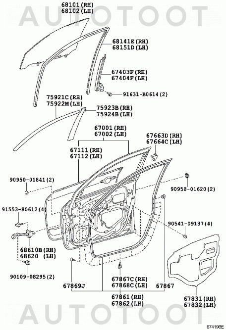 Дверь передняя левая -STTYY30402 Sat для TOYOTA RAV4