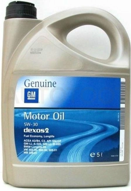 Масло моторное синтетическое Dexos2 5W-30 5л - Артикул 1942003 - Производитель General Motors - Фото, Отзывы, Цены