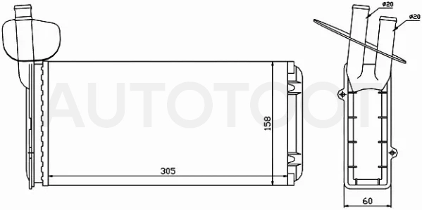Радиатор отопителя салона Volkswagen Transporter 90-03 / Caravelle 90-03