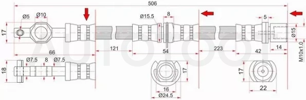 Шланг тормозной передний (Таиланд) TOYOTA CARINA ED/CELICA/CORONA EXIV 89-94 LH=RH