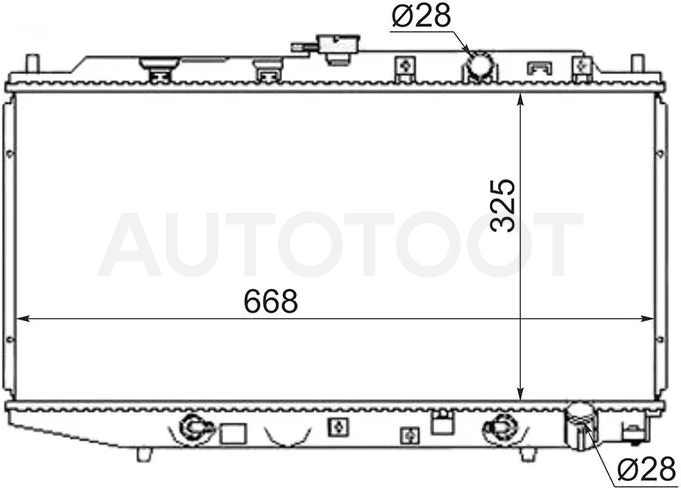 Радиатор Honda Civic 87-91 / Concerto 88-92 - Артикул HD0001EF - Производитель Sat - Фото, Отзывы, Цены