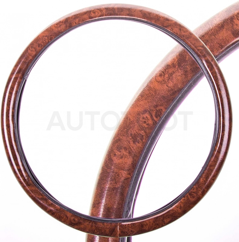 Оплетка SKYWAY Wood-4 XL Коричневая экокожа
