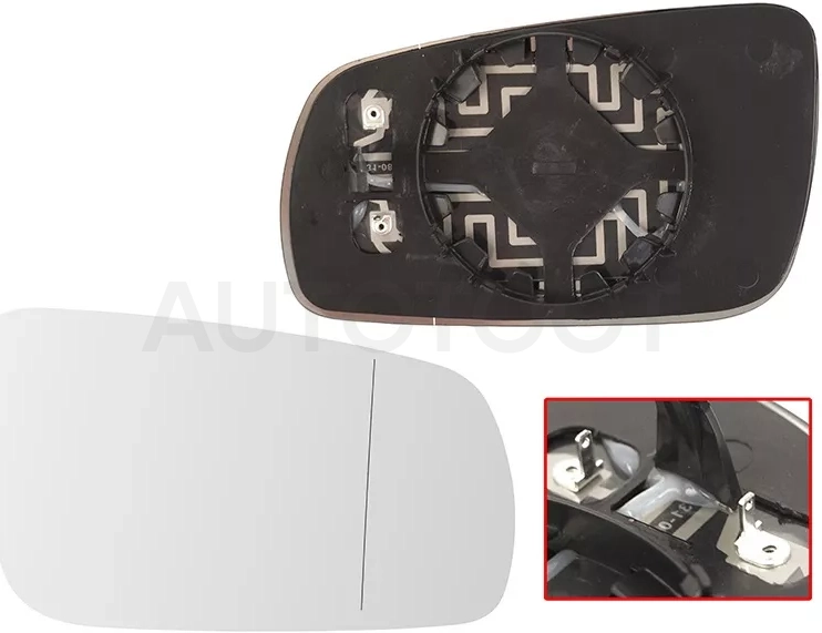 Полотно зеркала Volkswagen Golf 97-06 / Passat 96-05 / Bora 98-05 (Справа/ Обогрев/ асферическое)