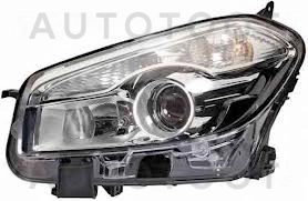 Фара левая (линзованная, с отверстием под корректор, ксенон) -21511D7LLDHEM Depo для NISSAN DUALIS, NISSAN QASHQAI