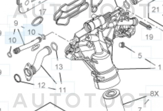 Кольцо уплотнительное маслопровода 55353328 -55353328 General Motors для CHEVROLET CRUZE