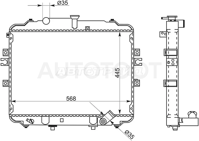 Радиатор Hyundai H1 07-22 - Артикул HY00111 - Производитель Sat - Фото, Отзывы, Цены