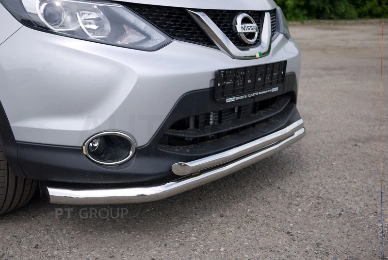 NISSAN Qashqai 2016- Защита переднего бампера двойная Ø63/51мм (НПС) - Артикул 08070302 - Производитель PT Group - Фото, Отзывы, Цены