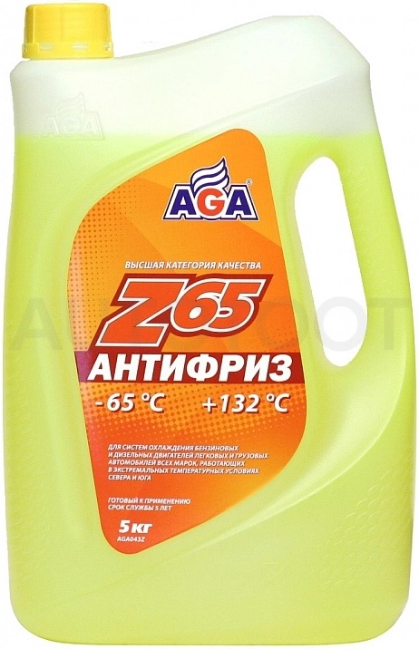 Антифриз готовый желтый AGA (-65) 5л