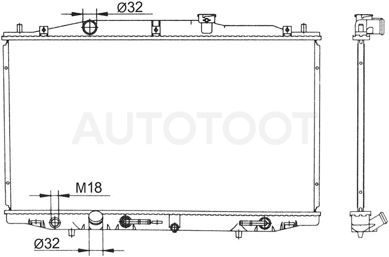 Радиатор Honda Accord USA 02-08 / Inspire 03-07 - Артикул HD0005UC1 - Производитель Sat - Фото, Отзывы, Цены