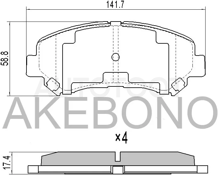 Колодки тормозные (Спереди) Nissan Juke 10-14 / Qashqai 06-13 / X-Trail 07-17 / Dualis 07-14