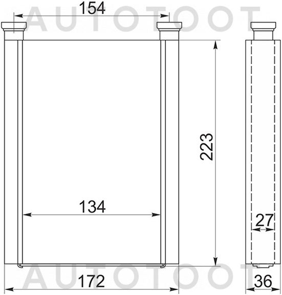Радиатор отопителя салона -STTYA13950 Sat для TOYOTA PLATZ, TOYOTA FUN CARGO, TOYOTA VITZ, TOYOTA PROBOX