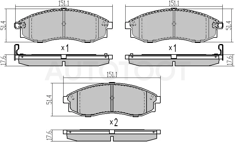 Колодки тормозные (Спереди) Mitsubishi L200 96-16 / Triton 06-11 - Артикул STMR527550 - Производитель Sat - Фото, Отзывы, Цены