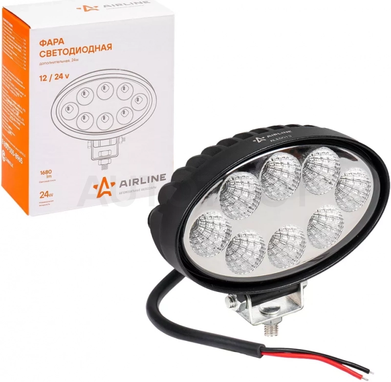Фара светодиод. овальная, 8LED, рассеянный свет, 24Вт, 140х86х55мм, 12/24В, PLUS - Артикул ALED013 - Производитель Airline - Фото, Отзывы, Цены