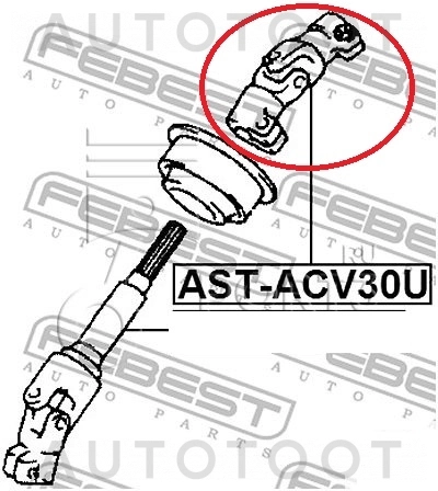Кардан рулевой верхний -  для TOYOTA CAMRY, LEXUS ES300