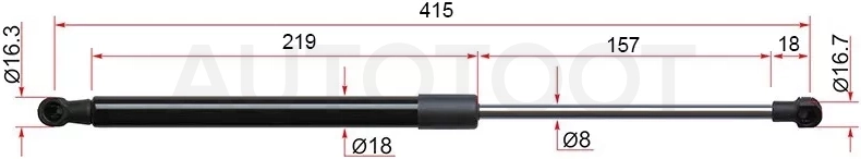 Амортизатор крышки багажника Toyota Vitz 10-20 / Yaris 10-20 (Справа=Слева)