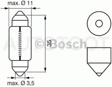 Лампа C5W Bosch STANDARD 12V 5W - Артикул 1987302211 - Производитель BOSCH - Фото, Отзывы, Цены