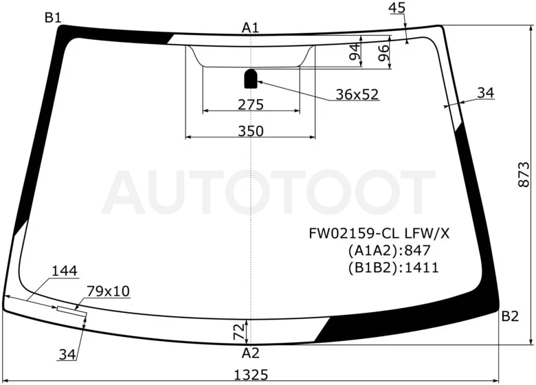 Стекло лобовое Toyota Vitz 99-05 / Echo 99-05 - Артикул FW02159CLLFWX - Производитель Xyg - Фото, Отзывы, Цены