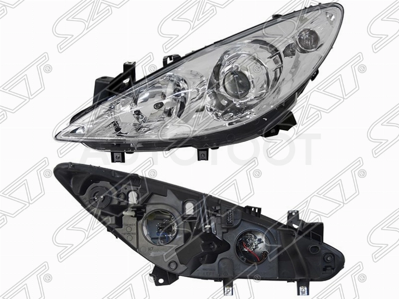 Фара левая (под ксенон) -ST5501137LLDEM Sat для PEUGEOT 307