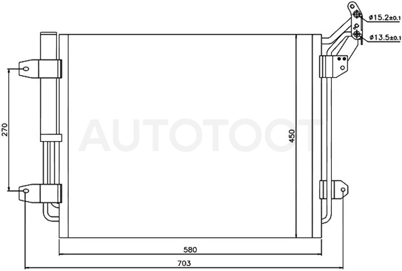 Радиатор кондиционера Volkswagen Tiguan 06-17 - Артикул STVW063940 - Производитель Sat - Фото, Отзывы, Цены