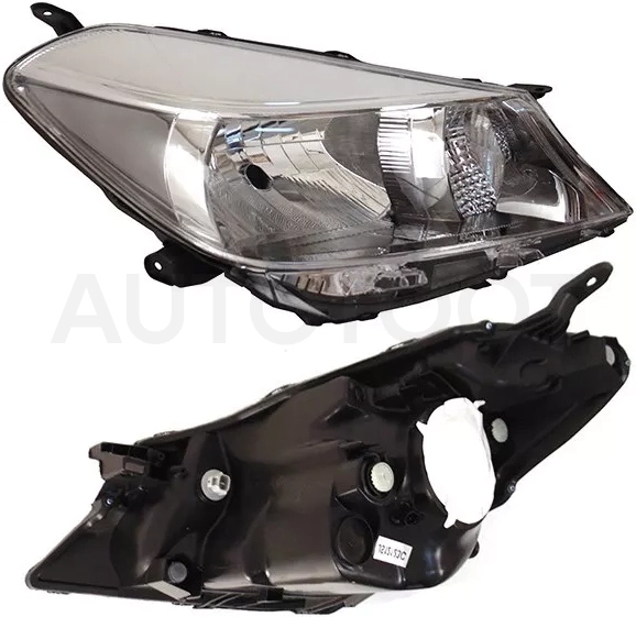 Фара Toyota Vitz 10-14 / Yaris 10-14 (Справа/ Галоген/ Ручная регулировка/ тёмная)