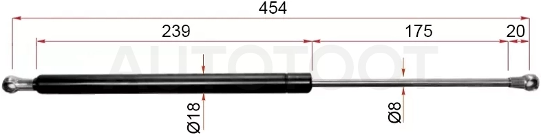 Амортизатор крышки багажника Toyota Avensis (T220) 97-03 / Opa 00-05 (Справа=Слева)