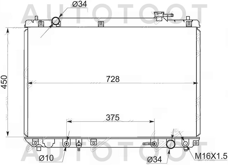Радиатор охлаждения 2AZ -TY0003ACU10 Sat для TOYOTA HIGHLANDER, TOYOTA KLUGER, TOYOTA HARRIER, LEXUS RX300