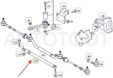 Амортизатор рулевого механизма -01261 Febi для MERCEDES C-CLASS, MERCEDES E-CLASS, MERCEDES CLK-CLASS