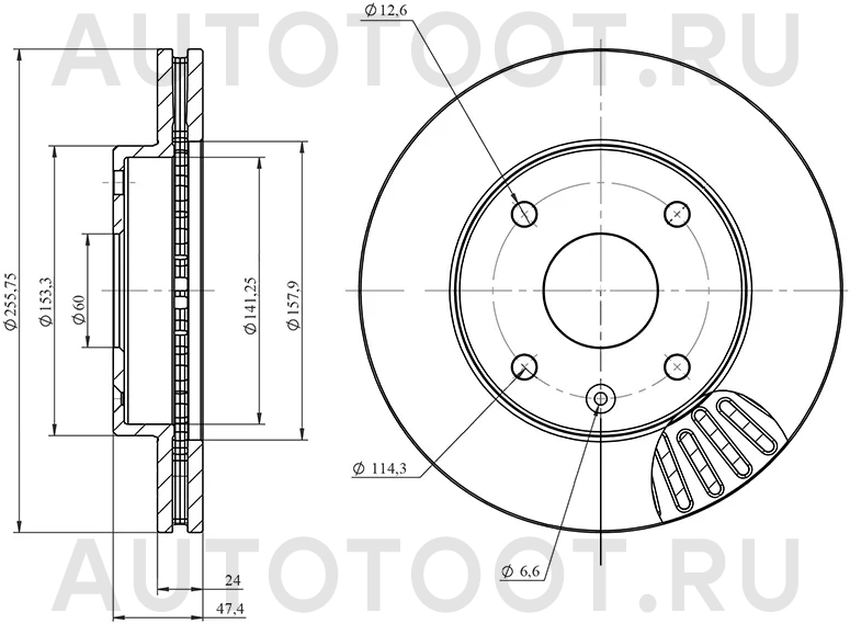Диск тормозной (Спереди) Chevrolet Lacetti 04-13 / Daewoo Lacetti 04-11 - Артикул HSDB0181 - Производитель Hosu - Фото, Отзывы, Цены