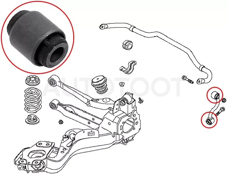Сайлентблок Nissan Juke 10-20 / Qashqai 06-22 / Serena 05-16 / X-Trail 07-22