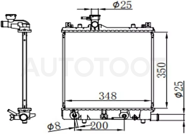 Радиатор Suzuki Wagon R 98-08 / Wagon R Solio 00-02 - Артикул SK00034 - Производитель Sat - Фото, Отзывы, Цены