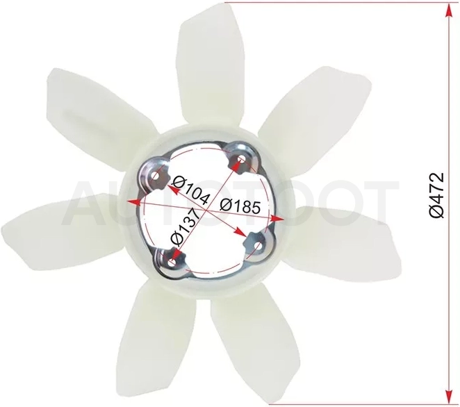 Крыльчатка вентилятора TOYOTA LAND CRUISER PRADO 120 /SURF/FJ CRUISER 5VZ/1GR/3RZ/2TR 02-/PRADO 150
