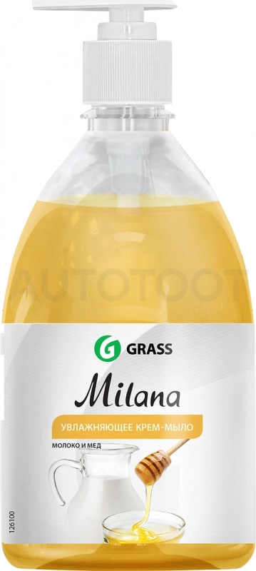 Мыло жидкое GRASS Milana молоко и мед с дозатором 500мл