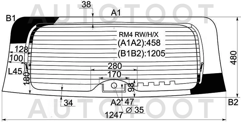 Стекло заднее (крышка багажника) с обогревом -  для HONDA CR-V
