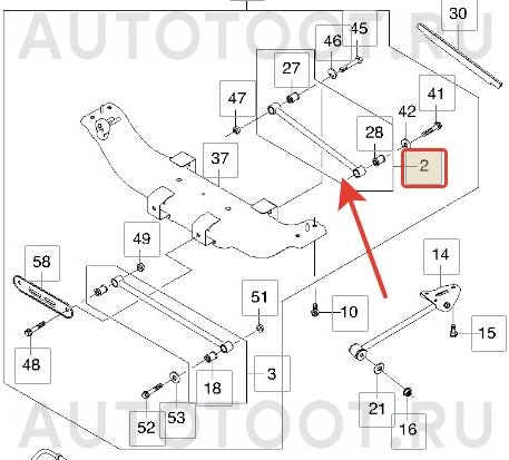 Тяга задней подвески поперечная задняя -PS5197 Patron для CHEVROLET LACETTI, DAEWOO GENTRA