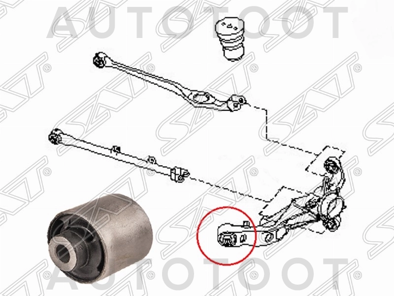 Сайлентблок заднего продольного рычага 4WD -ST55501WA005B Sat для NISSAN WINGROAD, NISSAN AD, NISSAN LIBERTY