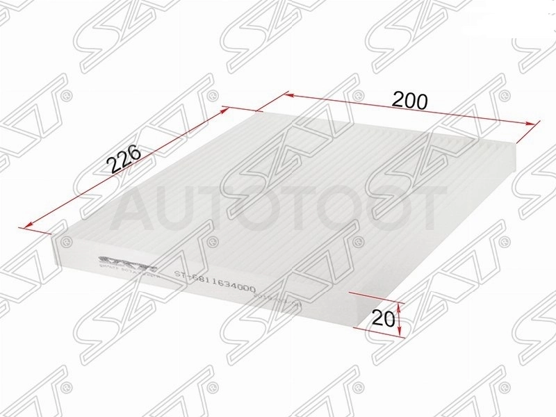 Фильтр салонный -ST6811634000 Sat для SSANGYONG ACTYON