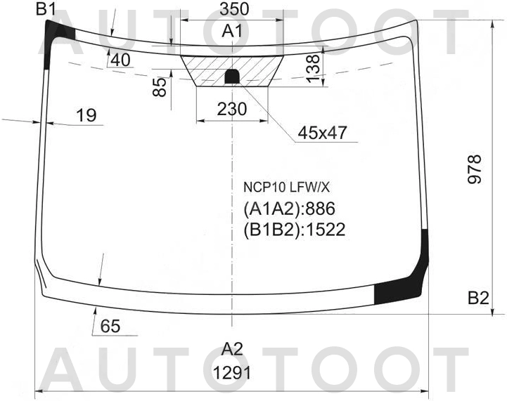 Стекло лобовое в клей -  для TOYOTA RACTIS