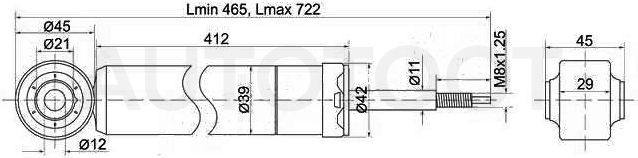 Амортизатор задний левый=правый -STDF712870XCB Sat для FORD FIESTA, FORD FUSION, MAZDA 2 (DEMIO)