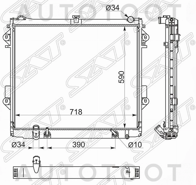 Радиатор охлаждения 1GR-FE -  для TOYOTA LAND CRUISER