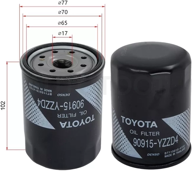 Фильтр масляный TOYOTA #UZFE,1FZFE 92