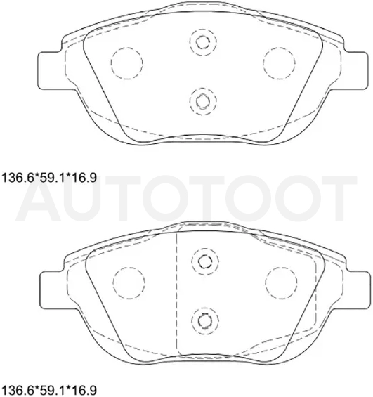Колодки тормозные передние -ST425431 Sat для CITROEN C3 Picasso