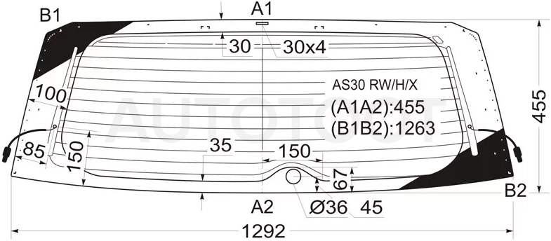 Стекло заднее (Цвет зеленый/ Обогрев) Toyota RAV4 (XA30) 05-13 / Vanguard 07-13 - Артикул AS30RWHX - Производитель Xyg - Фото, Отзывы, Цены