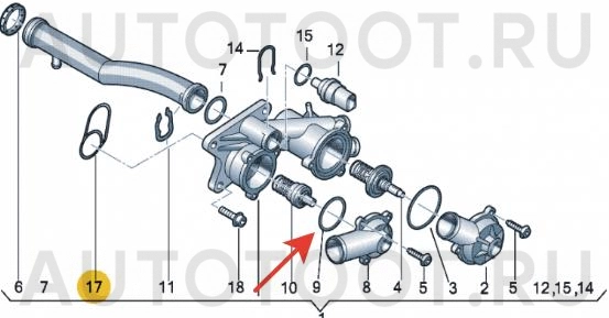 Кольцо фланца №1 -03C121119 Vag для VOLKSWAGEN POLO, VOLKSWAGEN JETTA, SKODA RAPID