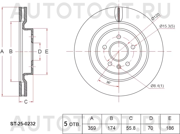 Диск тормозной (Спереди) Li L6 24- / L7 22 - Артикул ST250232 - Производитель Sat - Фото, Отзывы, Цены