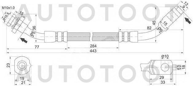 Шланг тормозной передний правый -ST4621031G11 Sat для NISSAN PATHFINDER, NISSAN TERRANO
